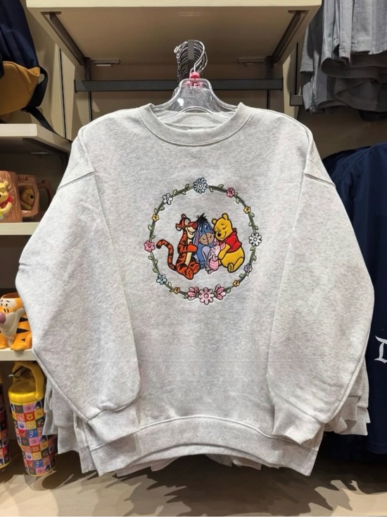 Disney Sweaters - Disney Gray Winnie the Pooh, Tigger & Eeyore Floral Crewneck Sweatshirt